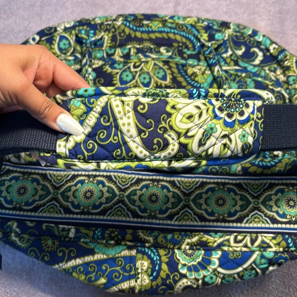 Green and Blue Quilted Laptop Bag with Paisley Print Vera Bradley